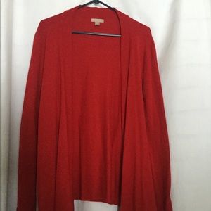 Red cardigan